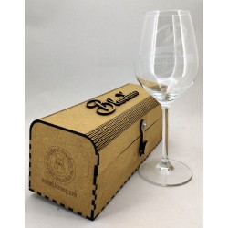 Coffret en bois pour verre personnalisé